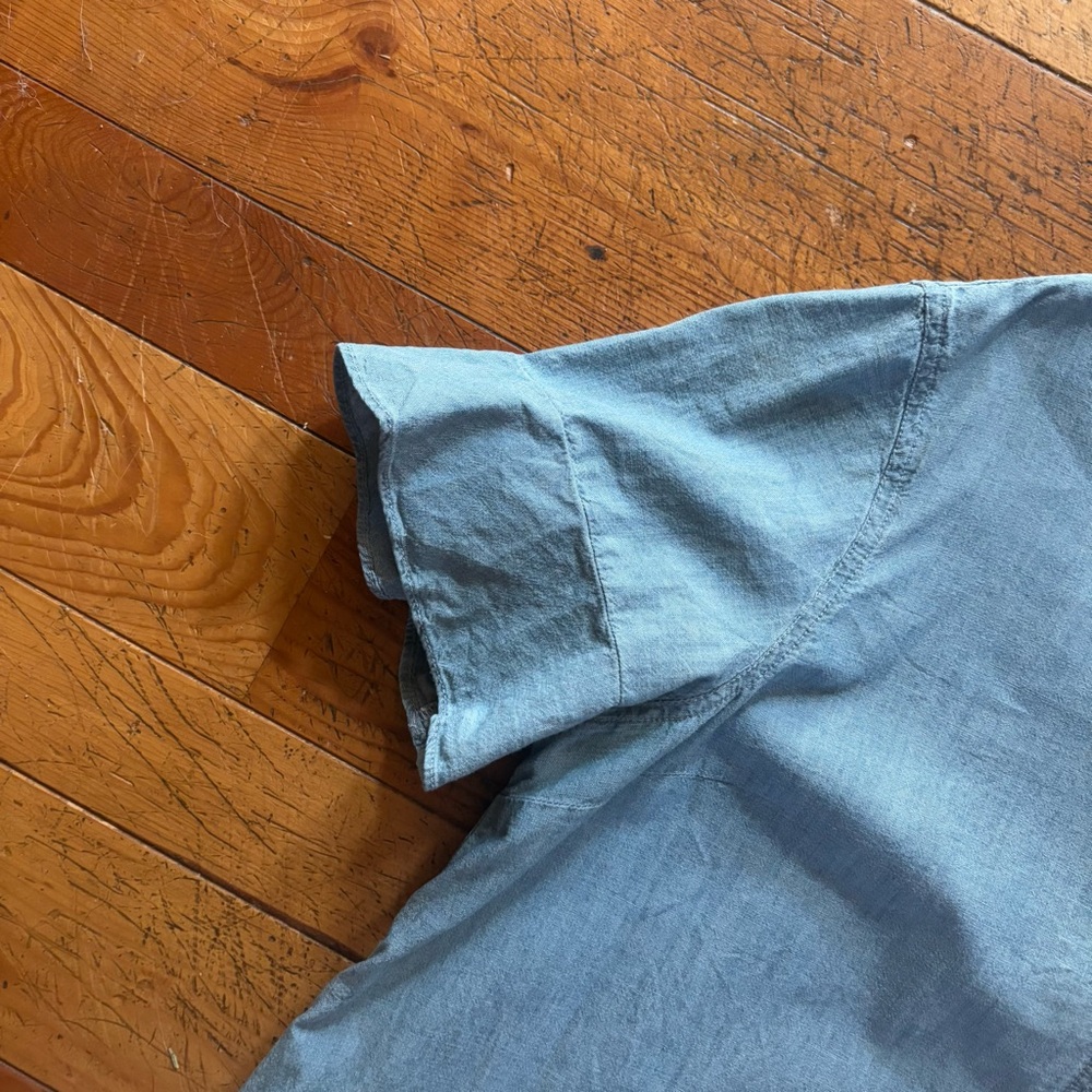 Madewell 100% cotton light Blue Denim mini Dress with ties in back - Picture 7 of 7